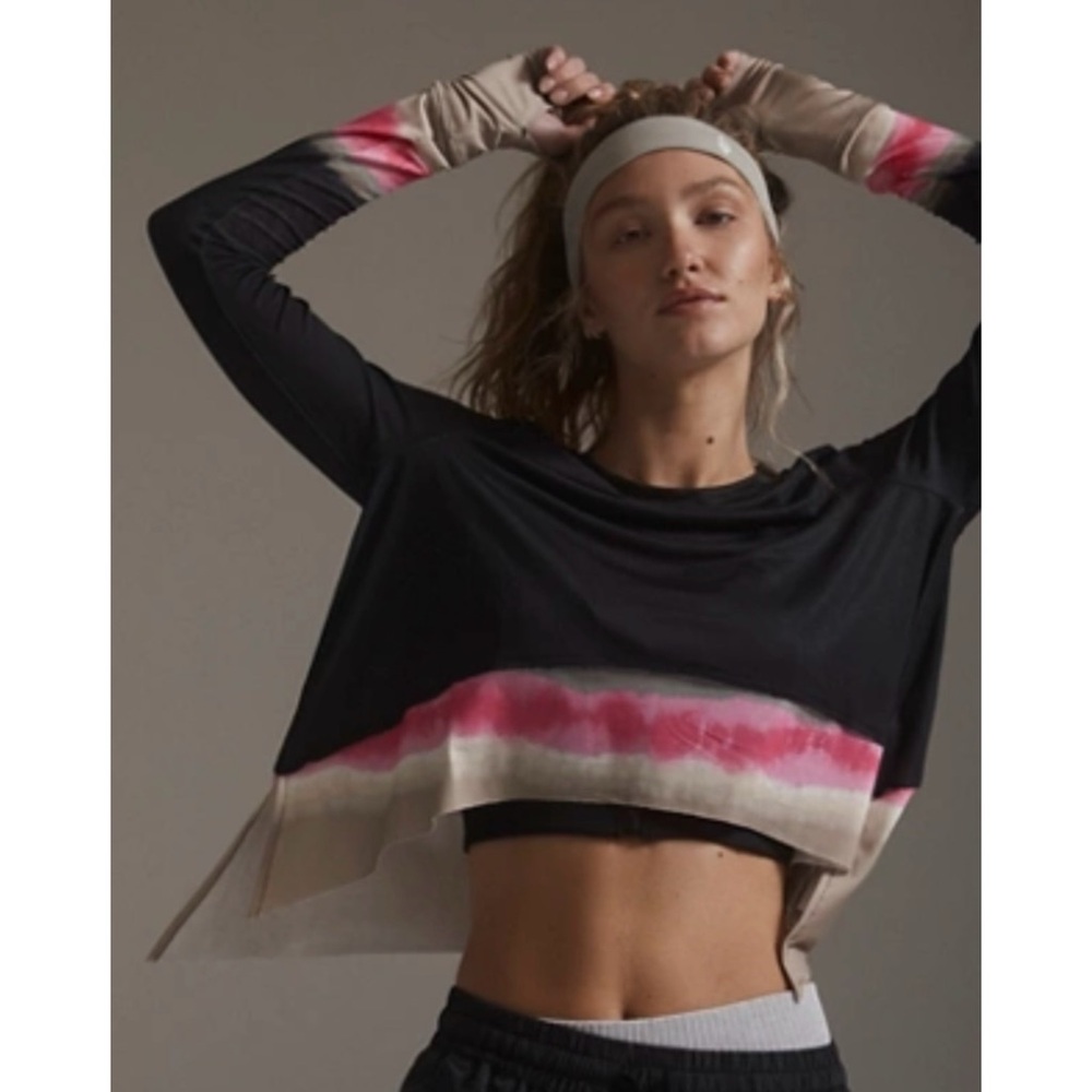 Tempo Printed Long Sleeve Shirt Black Dip Dye